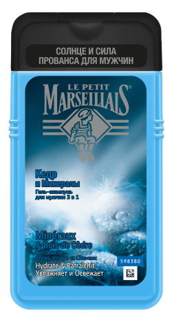 Le Petit Marseillais® Гель-шампунь для мужчин «Кедр и минералы» 3 в 1, 250 мл - фото